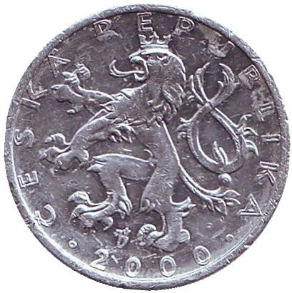 Монета 50 геллеров. 2000 год, Чехия.