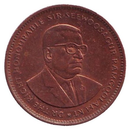 Монета 5 центов, 2007 год, Маврикий.