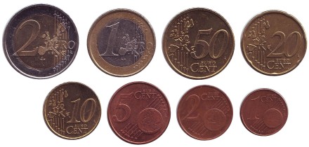 Набор монет евро (8 шт). 2000 год, Нидерланды. Набор монет евро (8 шт). 2000 год, Нидерланды.