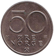 Монета 50 эре. 1983 год, Норвегия. Монета 50 эре. 1983 год, Норвегия.
