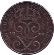 Монета 1 эре. 1950 год, Швеция. Железо. Монета 1 эре. 1950 год, Швеция. Железо.