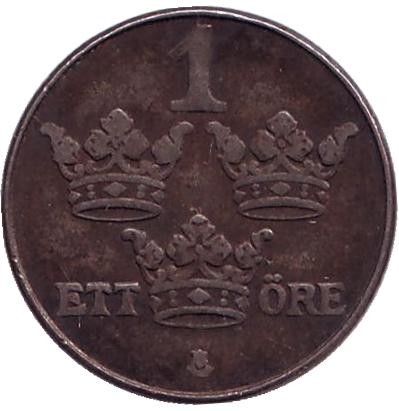 Монета 1 эре. 1950 год, Швеция. Железо. Монета 1 эре. 1950 год, Швеция. Железо.