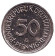 Монета 50 пфеннигов. 1989 (G) год, ФРГ. Женщина, сажающая дуб. Монета 50 пфеннигов. 1989 (G) год, ФРГ. Женщина, сажающая дуб.