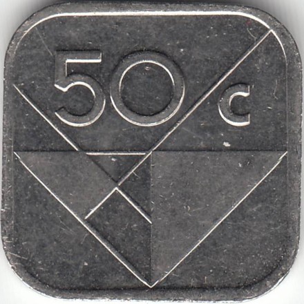 Монета 50 центов. 1999 год, Аруба.