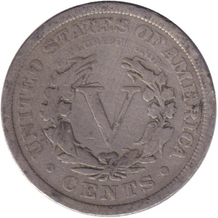 Монета 5 центов. 1905 год, США. Монета 5 центов. 1905 год, США.