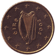 Монета 50 евроцентов. 2005 год, Ирландия. Монета 50 евроцентов. 2005 год, Ирландия.