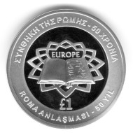 Монета 1 фунт. 2007 год, Кипр. Римский договор.