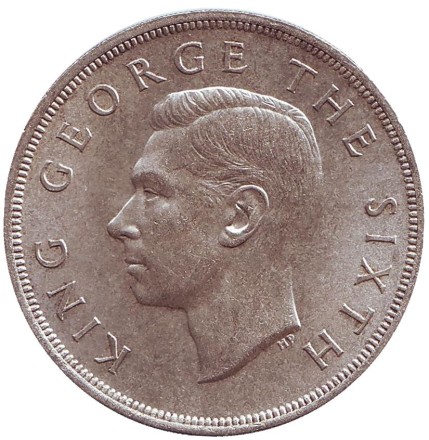 Монета 1 крона. 1949 год, Новая Зеландия. Монета 1 крона. 1949 год, Новая Зеландия.