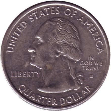 Монета 25 центов (D). 2007 год, США. Вашингтон. Штат № 42. Монета 25 центов (D). 2007 год, США. Вашингтон. Штат № 42.