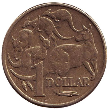 Монета 1 доллар. 2004 год, Австралия. Кенгуру.