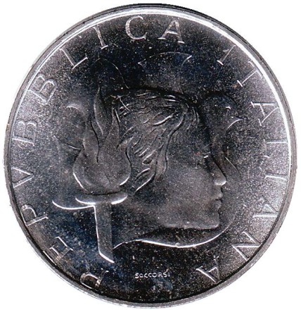 Монета 500 лир. 1984 год, Италия. XXIII летние Олимпийские Игры в Лос-Анджелесе.