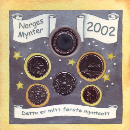 "С днем рождения!". Подарочный набор монет Норвегии в буклете. 2002 год, Норвегия.