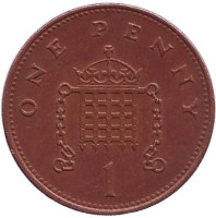 1 пенни. 1992 год, Великобритания.