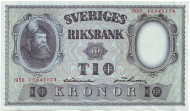 Банкнота 10 крон. 1950 год, Швеция. Банкнота 10 крон. 1950 год, Швеция.