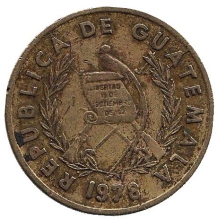 Монета 1 сентаво. 1978 год, Гватемала. Бартоломе де лас Касас. Монета 1 сентаво. 1978 год, Гватемала. Бартоломе де лас Касас.