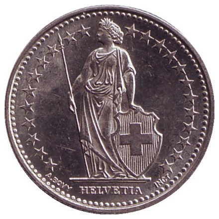Монета 1/2 франка. 2009 год, Швейцария. Монета 1/2 франка. 2009 год, Швейцария.