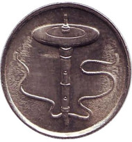 Монета 5 сен. 2010 год, Малайзия. Волчок. Монета 5 сен. 2010 год, Малайзия. Волчок.