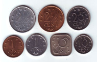 Набор монет (7 шт.) 1971-1985 гг., Нидерландские Антильские острова.