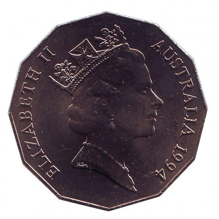 Монета 50 центов. 1994 год, Австралия. UNC. Международный год семьи. Монета 50 центов. 1994 год, Австралия. UNC. Международный год семьи.