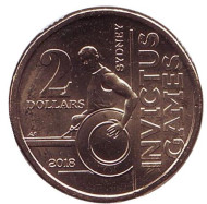 Монета 2 доллара. 2018 год, Австралия. Игры непобеждённых. Монета 2 доллара. 2018 год, Австралия. Игры непобеждённых.