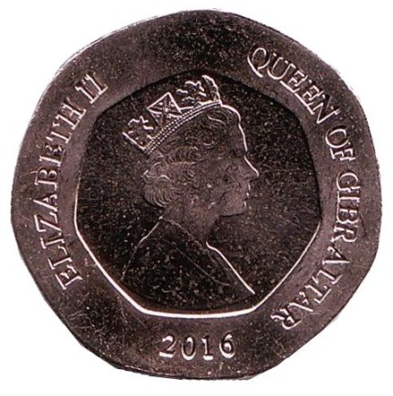 Монета 20 пенсов. 2016 год, Гибралтар. Цветы. Монета 20 пенсов. 2016 год, Гибралтар. Цветы.