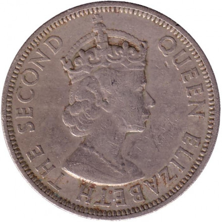 Монета 1 рупия. 1969 год, Сейшельские острова. Монета 1 рупия. 1969 год, Сейшельские острова.