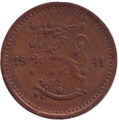Монета 50 пенни. 1941 год, Финляндия. Монета 50 пенни. 1941 год, Финляндия.