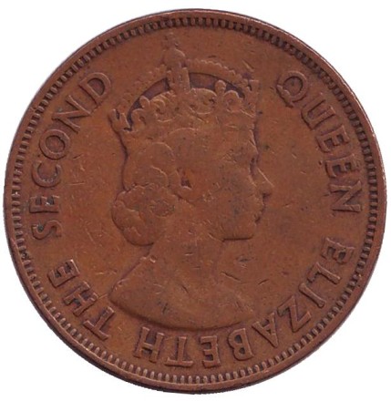 Монета 5 центов. 1964 год, Маврикий. Монета 5 центов. 1964 год, Маврикий.