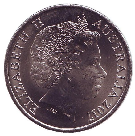 Монета 20 центов. 2017 год, Австралия. Крест за доблестную службу. Легенды АНЗАК.