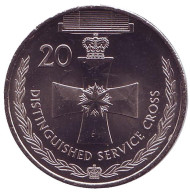 Монета 20 центов. 2017 год, Австралия. Крест за доблестную службу. Легенды АНЗАК.