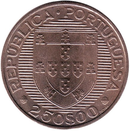 Монета 250 эскудо. 1984 год, Португалия. ФАО. Международная конференция по рыболовству. Монета 250 эскудо. 1984 год, Португалия. ФАО. Международная конференция по рыболовству.