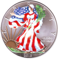 Монета 1 доллар, 2013 год, США. (Цветная) Шагающая свобода. Монета 1 доллар, 2013 год, США. (Цветная) Шагающая свобода.