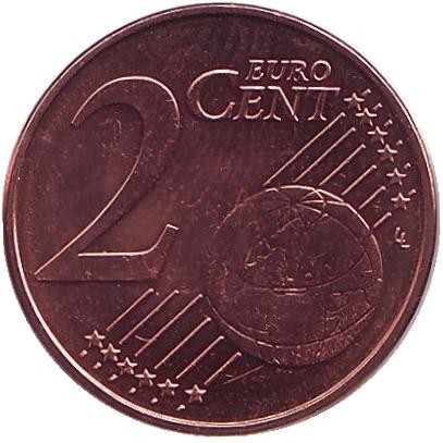 Монета 2 цента. 2003 год, Бельгия.