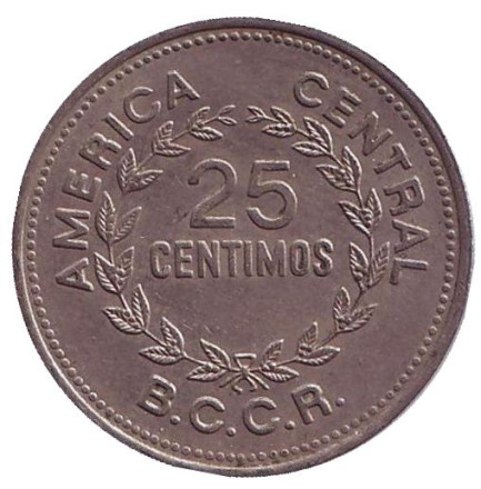 Монета 25 сантимов. 1978 год, Коста-Рика.