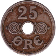 Монета 25 эре. 1941 год, Фарерские острова. Монета 25 эре. 1941 год, Фарерские острова.