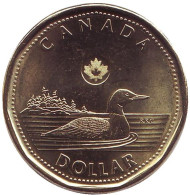 Монета 1 доллар, 2014 год, Канада. Утка. Монета 1 доллар, 2014 год, Канада. Утка.