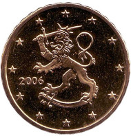 Монета 10 центов. 2006 год, Финляндия. Монета 10 центов. 2006 год, Финляндия.