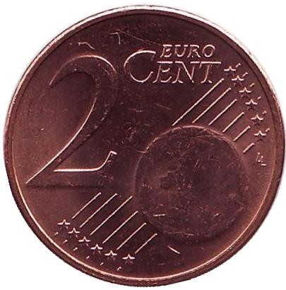 Монета 2 цента. 2002 год, Люксембург. Монета 2 цента. 2002 год, Люксембург.