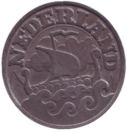 Монета 25 центов. 1941 год, Нидерланды.