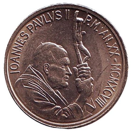 Монета 100 лир. 1998 год, Ватикан. Мать-Земля. Монета 100 лир. 1998 год, Ватикан. Мать-Земля.