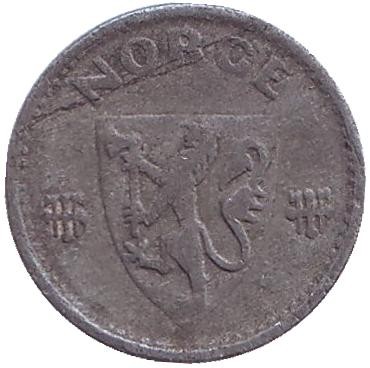 Монета 25 эре. 1943 год, Норвегия.