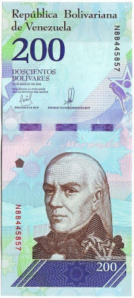 Банкнота 200 боливаров. 2018 год, Венесуэла. Дата 13-03-2018. Банкнота 200 боливаров. 2018 год, Венесуэла. Дата 13-03-2018.