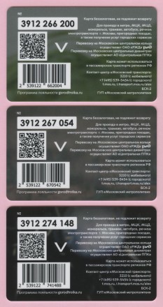 Комплект из 3-х электронных карт "Тройка". 2023 год. Россия, Москва. «Финалист конкурса «Золотая черепаха» 2023».