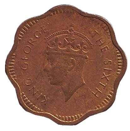 Монета 2 цента. 1951 год, Цейлон.