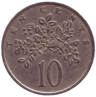 Монета 10 центов. 1977 год, Ямайка. Монета 10 центов. 1977 год, Ямайка.
