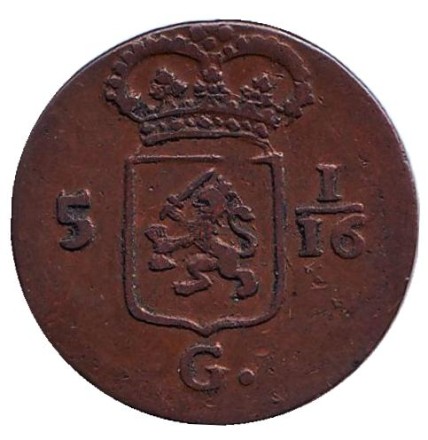 Монета 1 дуит. (1/16 гульдена). 1808 год, Голландская Ост-Индия.