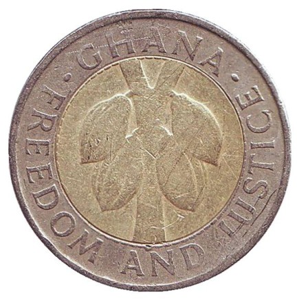 Монета 100 седи. 1997 год, Гана.