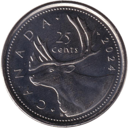 Монета 25 центов. 2024 год, Канада. Карл III.