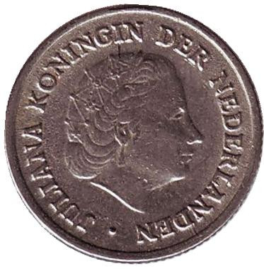 Монета 10 центов. 1950 год, Нидерланды.