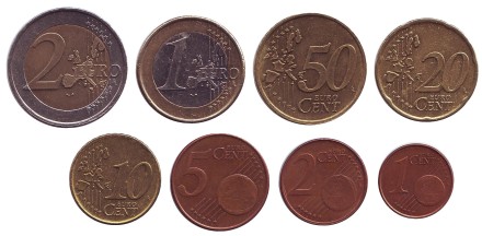 Набор монет евро (8 шт). 2001 год, Нидерланды. Набор монет евро (8 шт). 2001 год, Нидерланды.